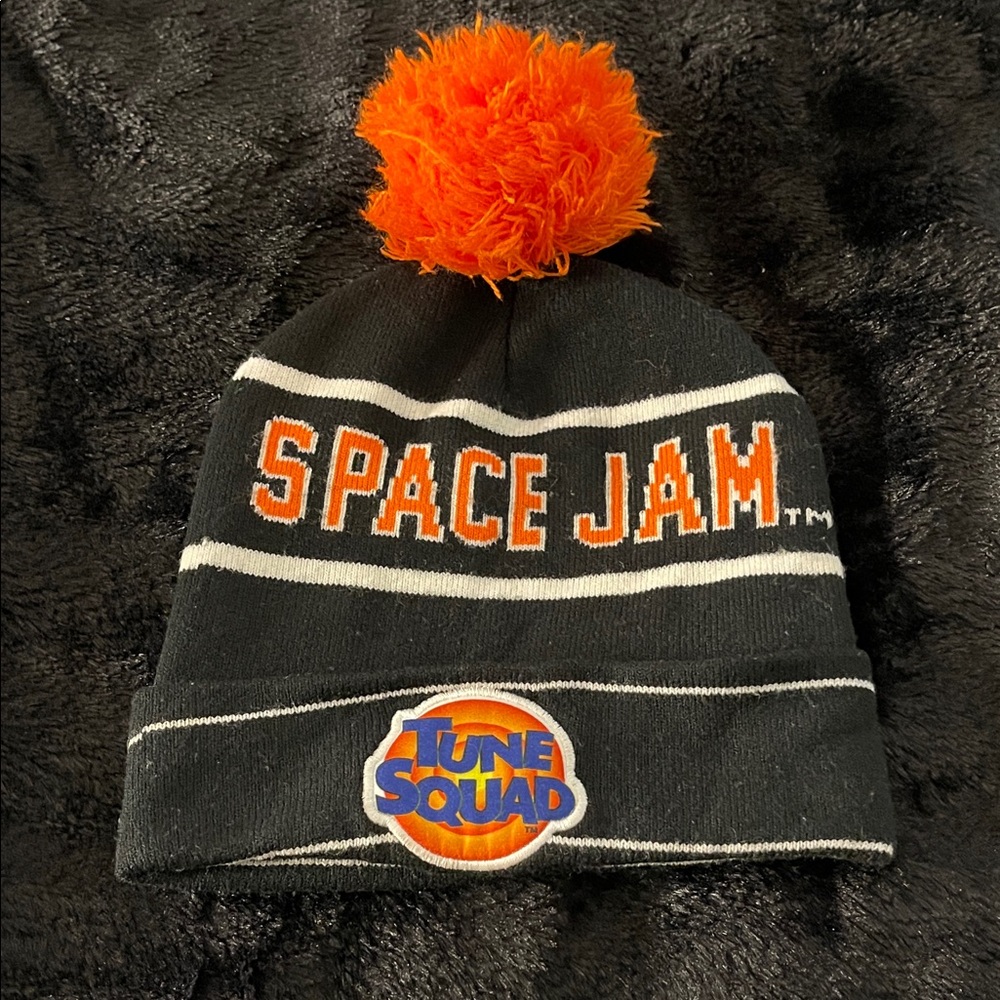 Kids Beanie with Orange Pom